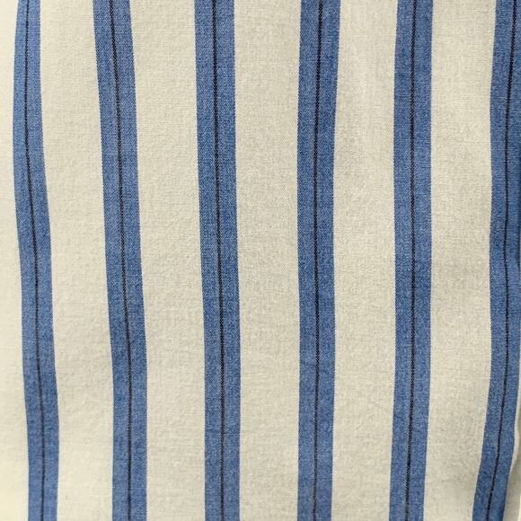 EQUIPMENT Size L Blue White Cotton Stripe Button Down Collar Shirt - Picture 2 of 7